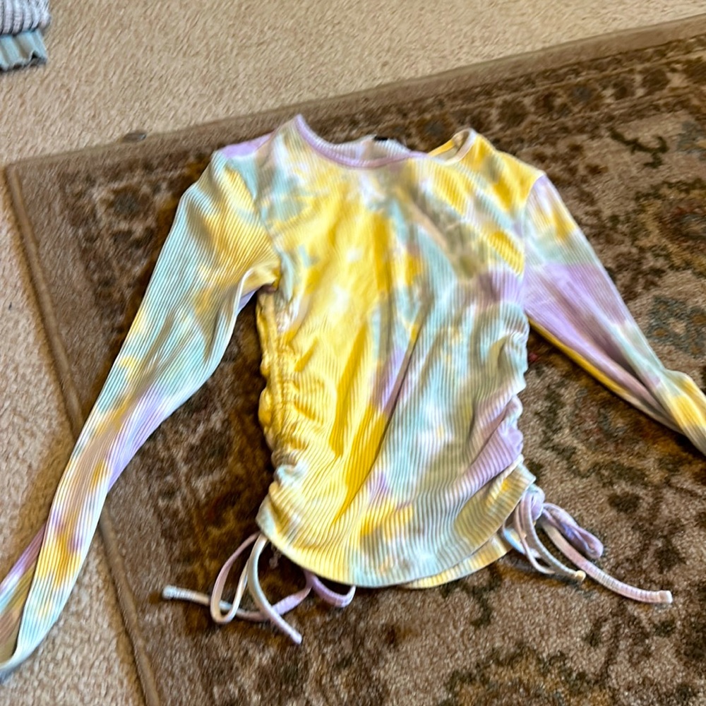 tie dye tight stringy crop top